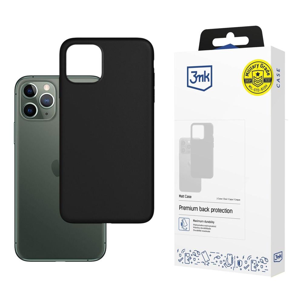3MK Matt Back Cover Σιλικόνης 1.2mm Μαύρο (iPhone 12 / 12 Pro)