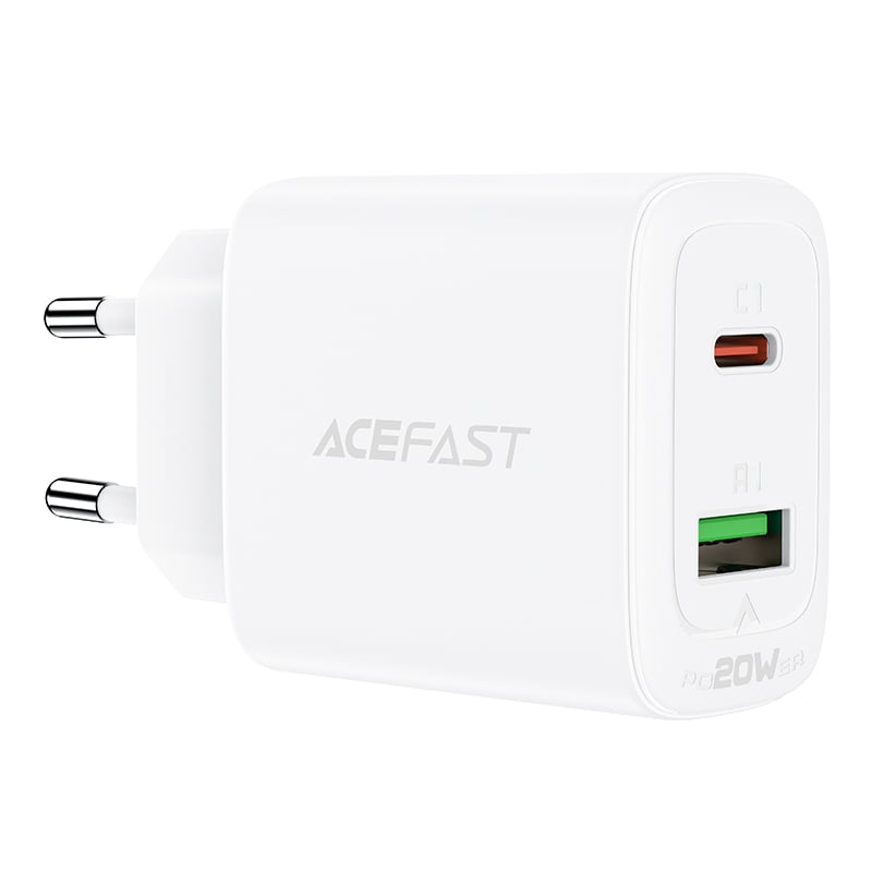 Acefast Φορτιστής Χωρίς Καλώδιο με Θύρα USB-A και Θύρα USB-C 20W Quick Charge 3.0 Λευκός (A25)