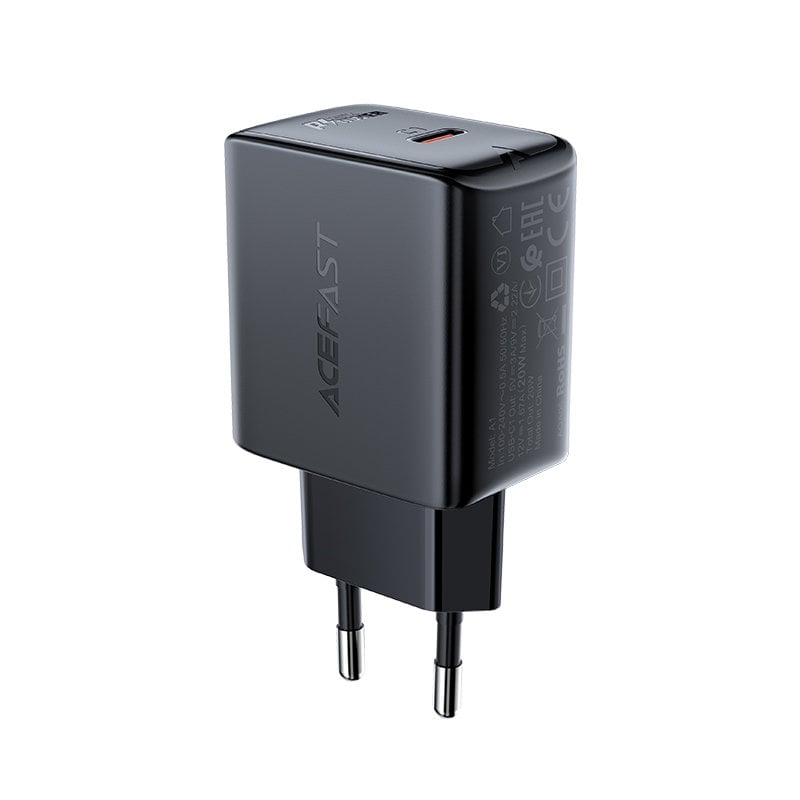 Acefast Φορτιστής Χωρίς Καλώδιο GaN με Θύρα USB-C 20W Power Delivery Μαύρος (Acefast A1)