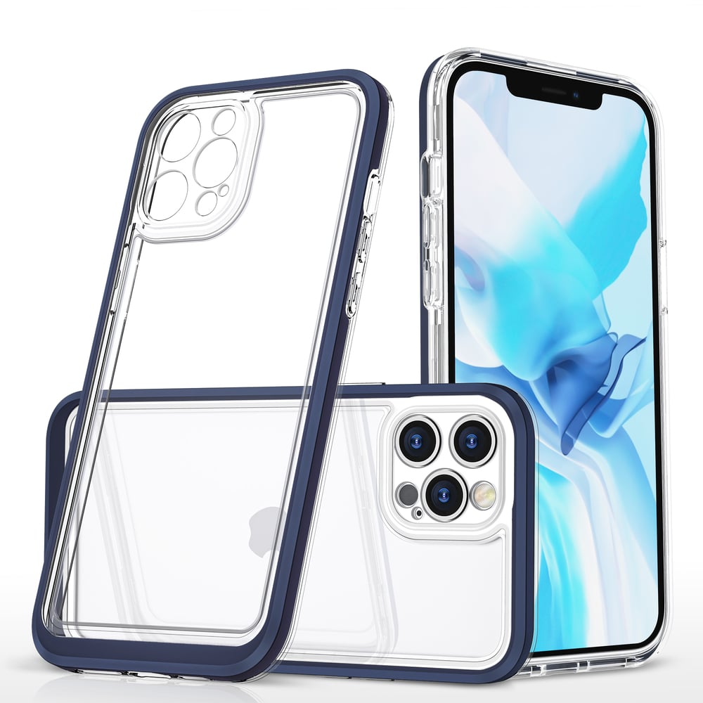Hurtel Clear 3in1 Back Cover Σιλικόνης 1.1mm Μπλε (iPhone 12 / 12 Pro)
