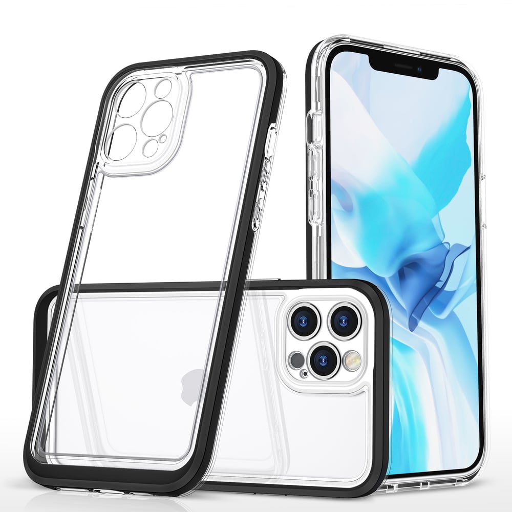 Hurtel Clear 3in1 Back Cover Σιλικόνης 1.1mm Μαύρο (iPhone 12 Pro Max)