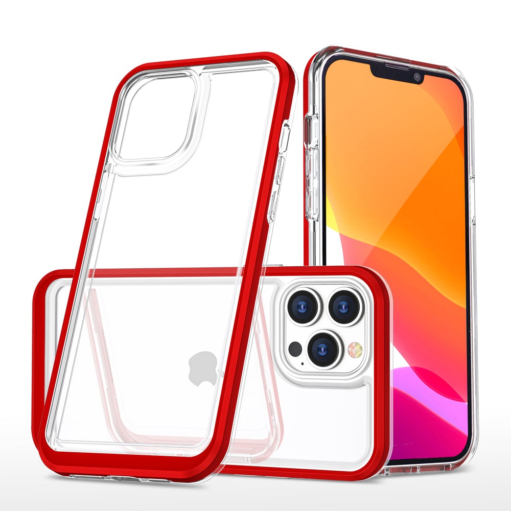 Hurtel Clear 3in1 Back Cover Σιλικόνης 1.1mm Κόκκινο (iPhone 13 Pro Max)