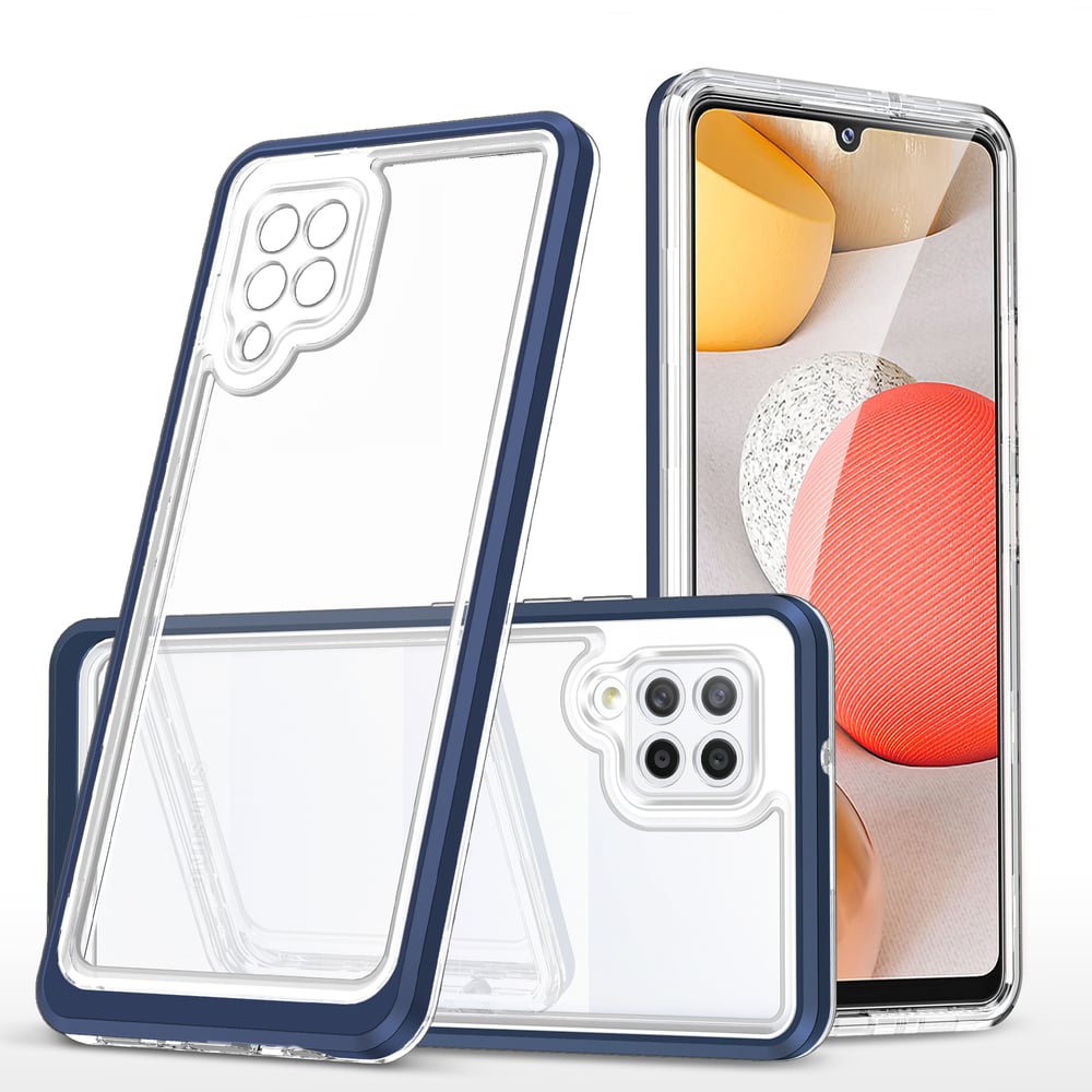 Hurtel Clear 3in1 Back Cover Σιλικόνης 1.1mm Μπλε (Galaxy A42)