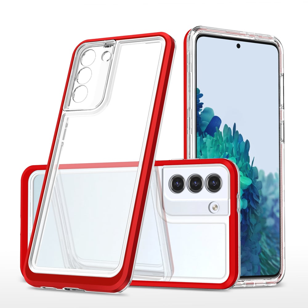 Hurtel Clear 3in1 Back Cover Σιλικόνης 1.1mm Κόκκινο (Galaxy S21+ 5G)