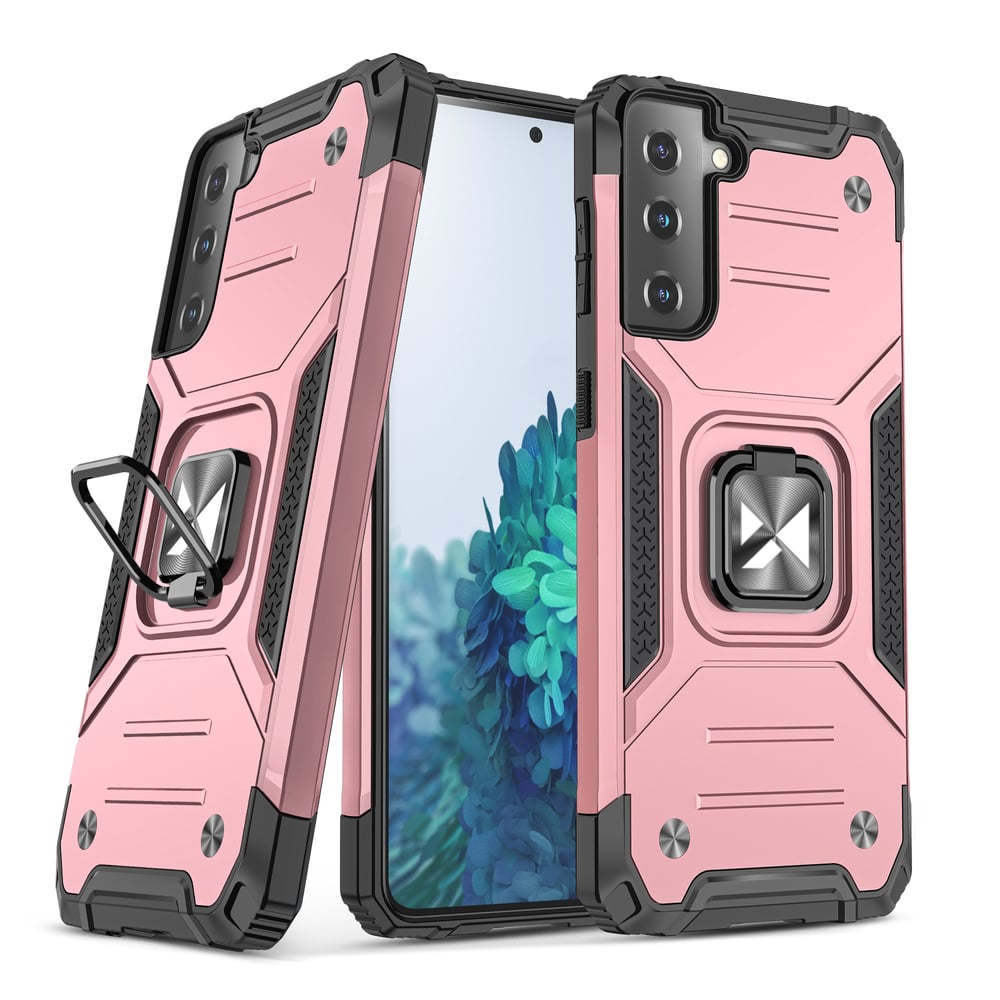 Wozinsky Ring Armor Tough Hybrid Back Cover Πλαστικό / Σιλικόνης Ροζ (Galaxy S22+ 5G)