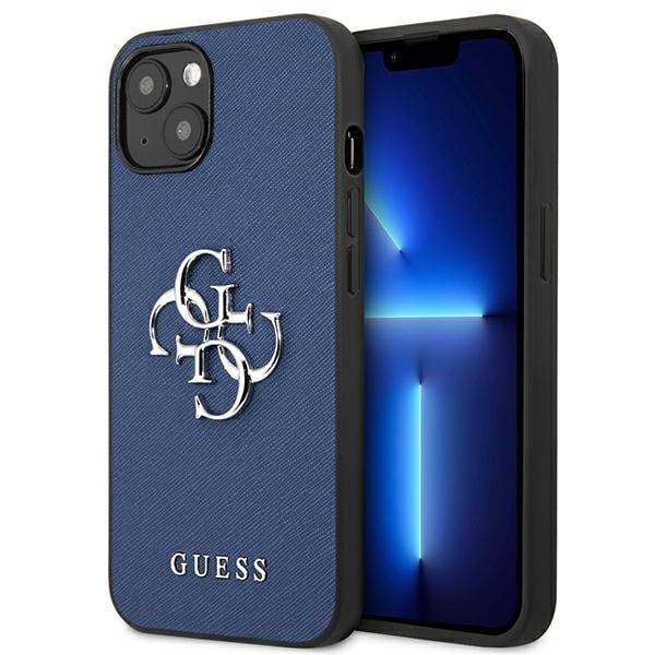 Guess Metal Logo Back Cover Πλαστικό Μπλε (iPhone 13 mini)
