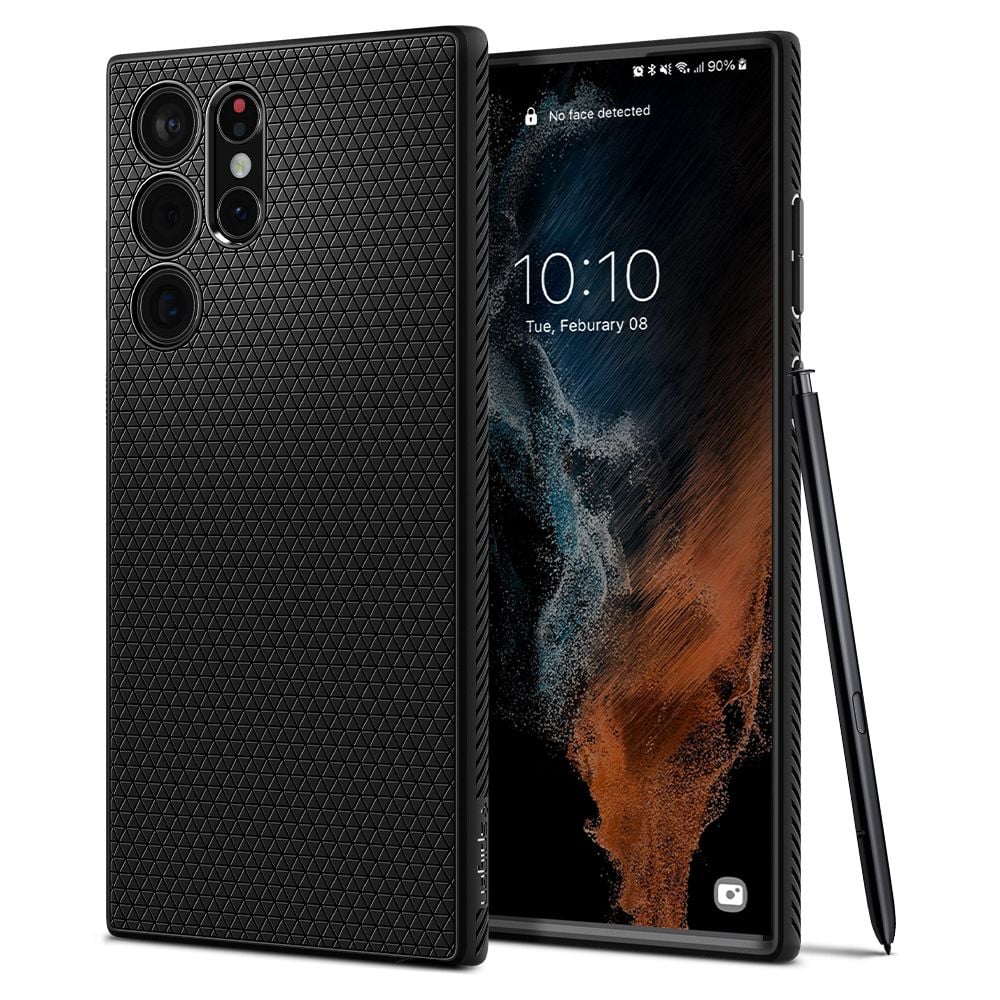 Spigen Liquid Air Back Cover Σιλικόνης Matte Black (Galaxy S22 Ultra 5G)