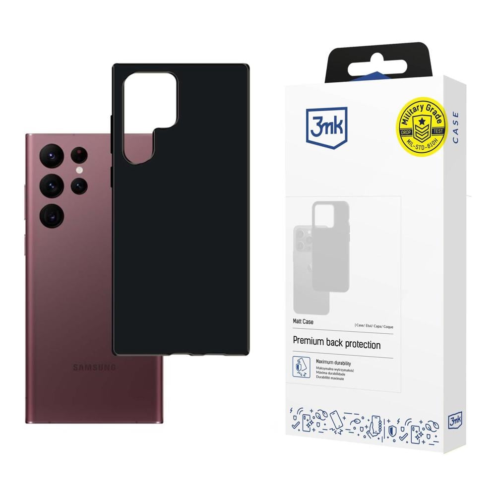 3MK Matt Back Cover Σιλικόνης Μαύρο (Galaxy S22 Ultra 5G)