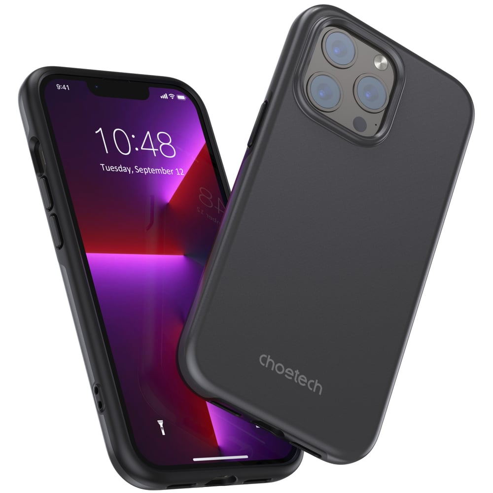 Choetech MFM Anti Drop Back Cover Πλαστικό Σετ με Τζαμάκι Μαύρο (iPhone 13 Pro)