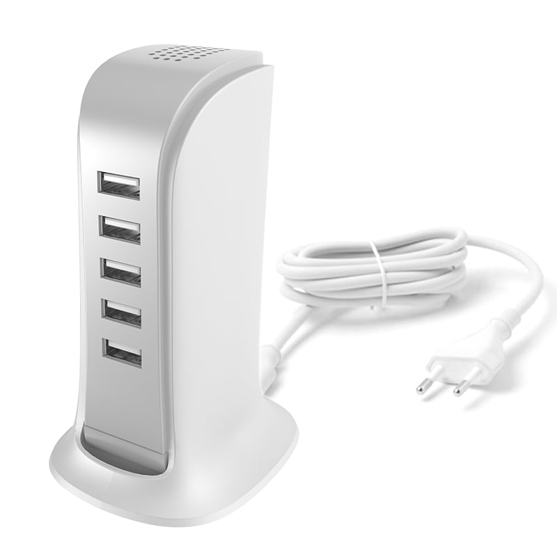 Dudao Βάση Φόρτισης με 5 Θύρες USB-A σε Λευκό χρώμα (A5EU)