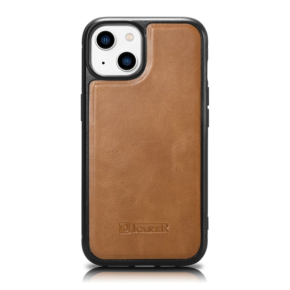 iCarer Oil Wax Back Cover Δερμάτινο Καφέ (iPhone 14 Plus) WMI14220719-TN