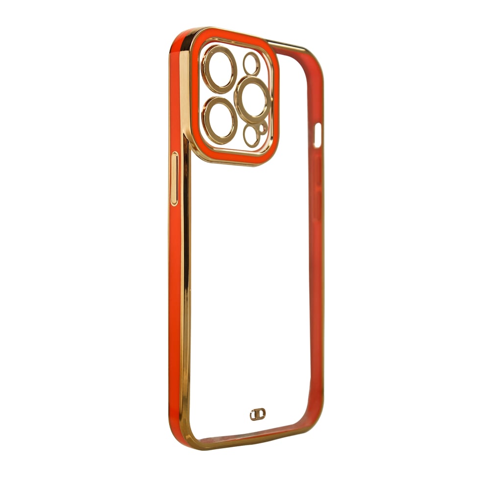 Hurtel Fashion Gold Frame Back Cover Σιλικόνης Κόκκινο (iPhone 13 Pro Max)