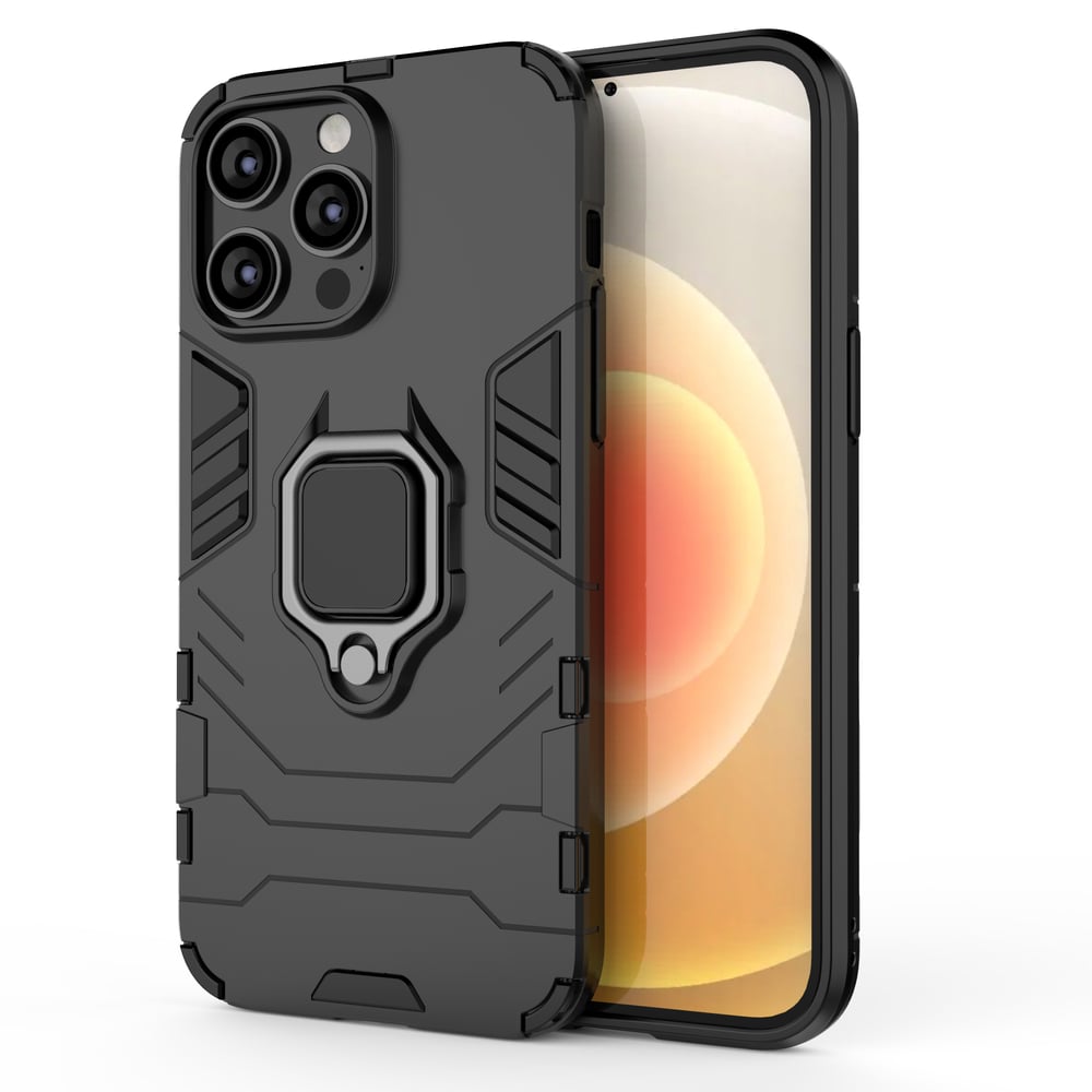 Hurtel Ring Armor Back Cover Πλαστικό Μαύρο (iPhone 14 Pro Max)
