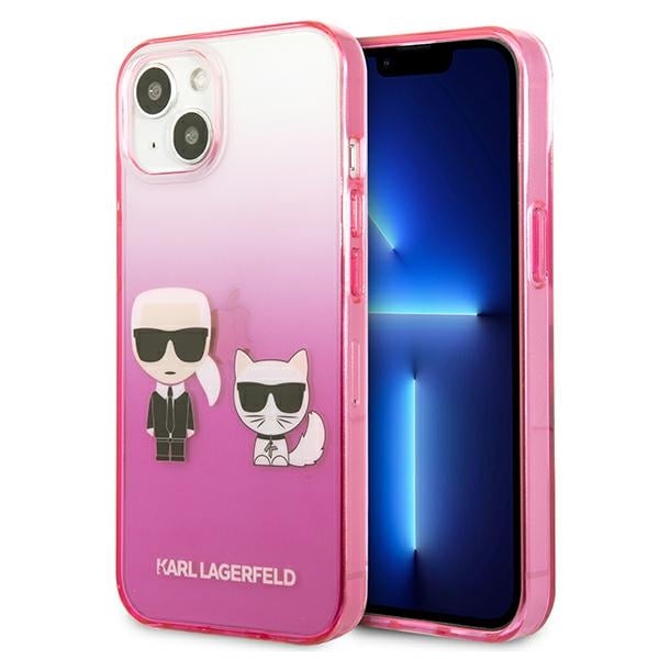 Karl Lagerfeld Ikonik Karl & Choupette Back Cover Πλαστικό Pink Gradient (iPhone 13 mini)