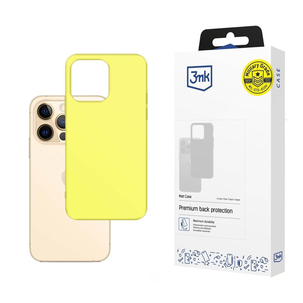 3MK Matt Back Cover Σιλικόνης 1.2mm Κίτρινο (iPhone 13 Pro)