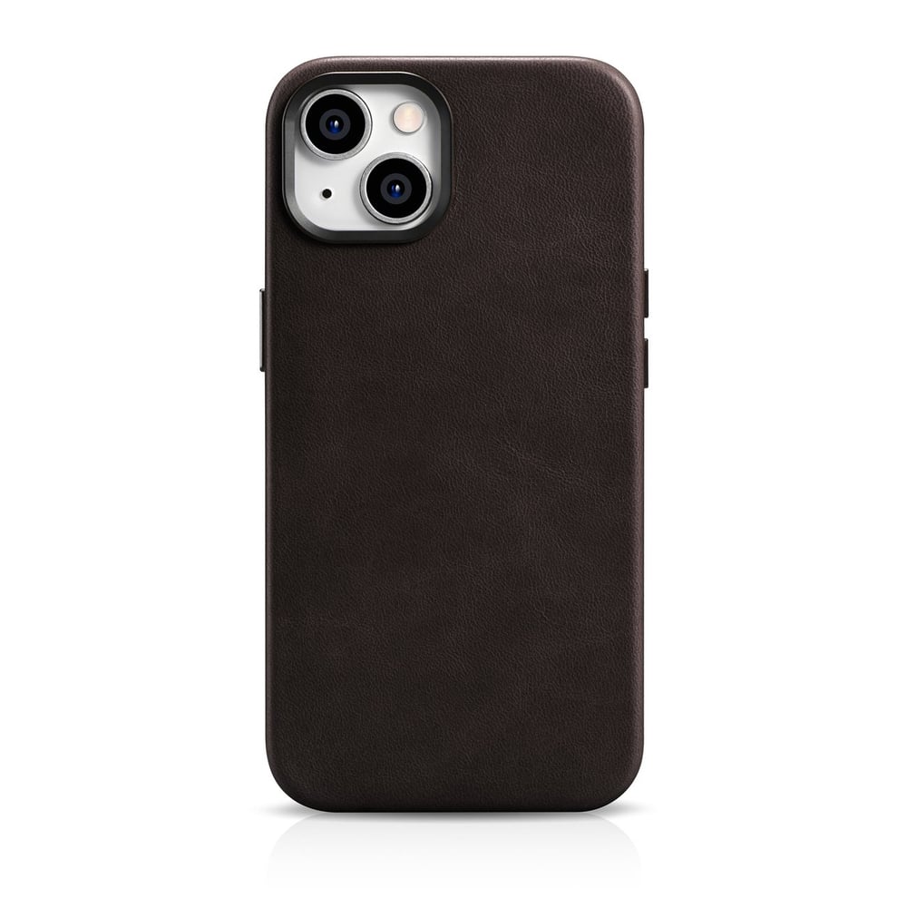 iCarer Oil Wax Premium Leather Back Cover Δερμάτινο Μαγνητικό Καφέ (iPhone 14 Plus)