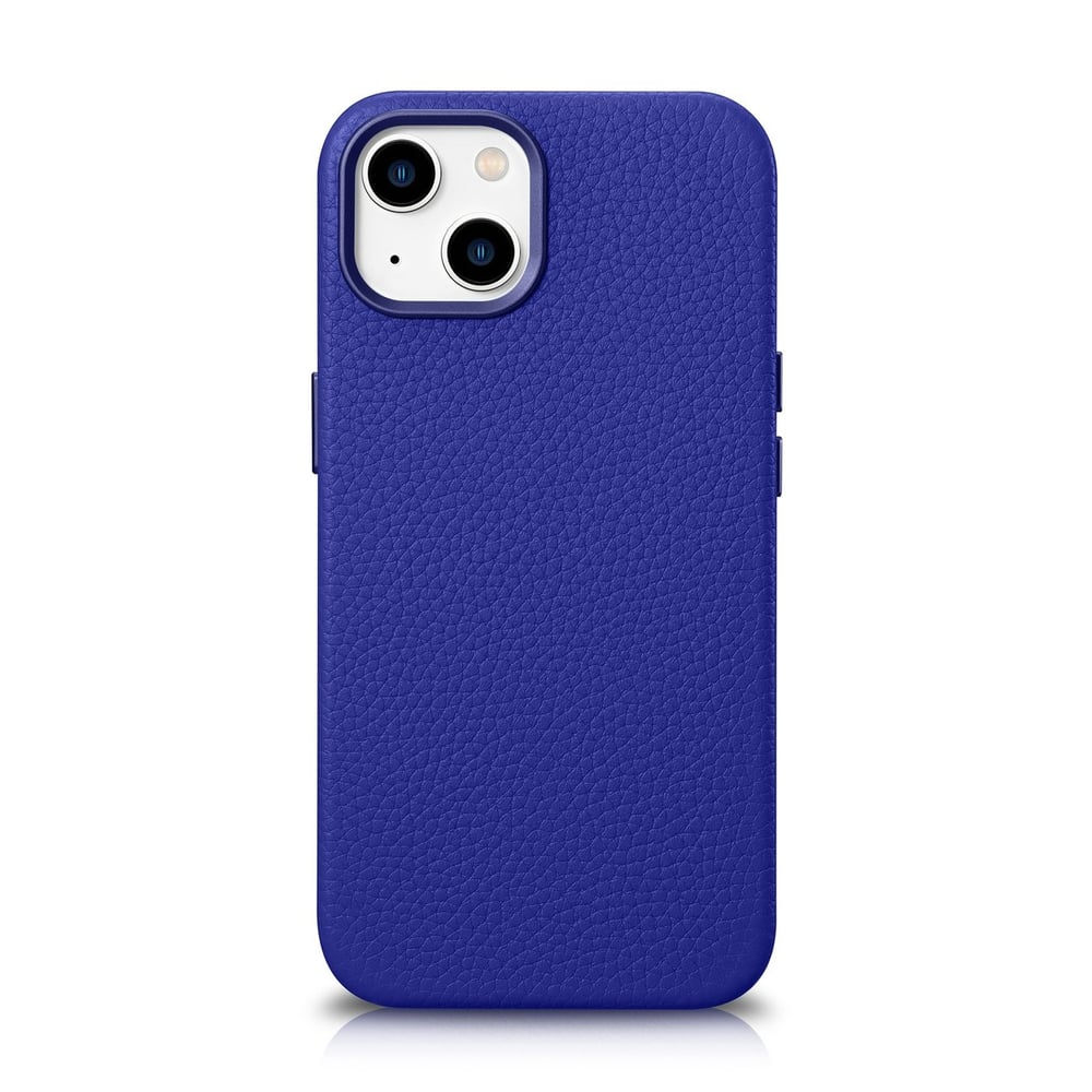 iCarer Litchi Premium Leather Back Cover Δερμάτινο Dark Blue (iPhone 14 Plus)