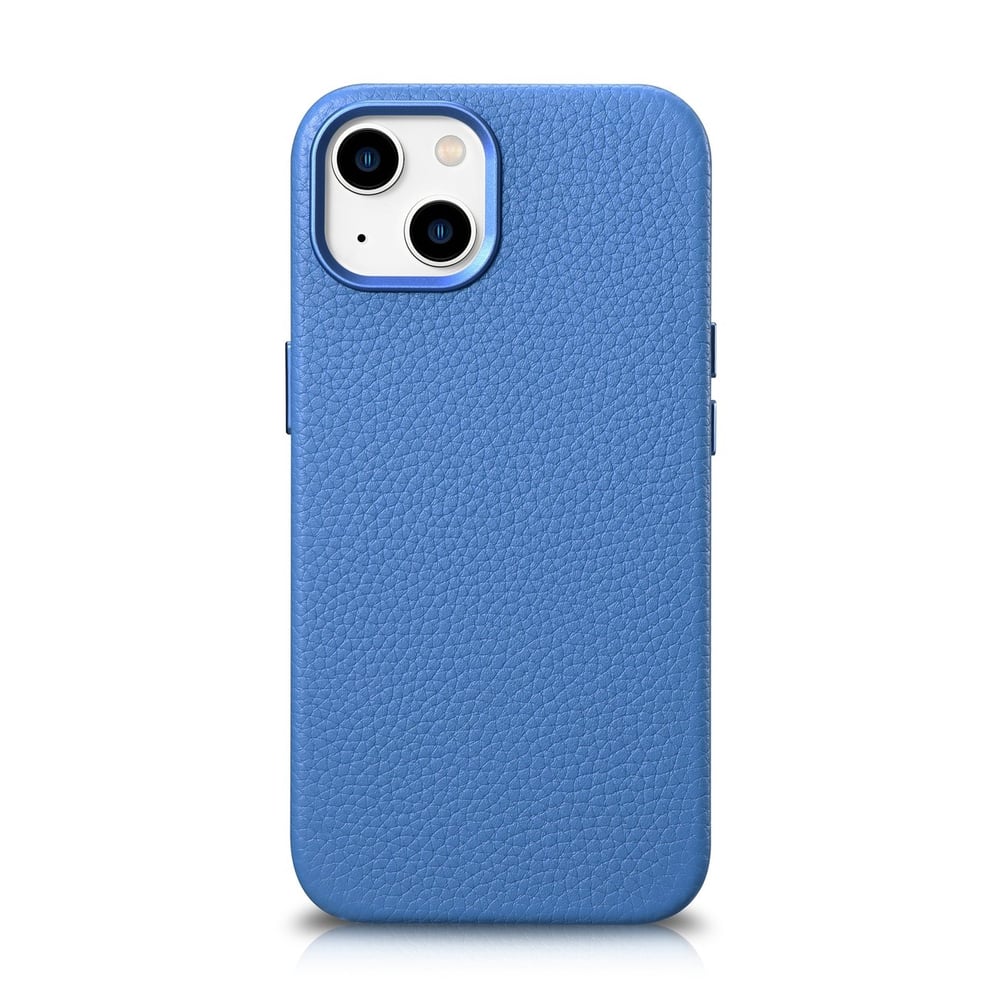 iCarer Litchi Premium Leather Back Cover Δερμάτινο Light Blue (iPhone 14 Plus)