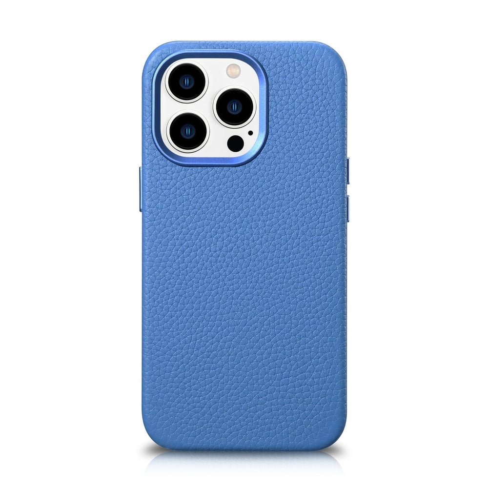 iCarer Litchi Premium Leather Back Cover Δερμάτινο Μαγνητικό Light Blue (iPhone 14 Pro Max)