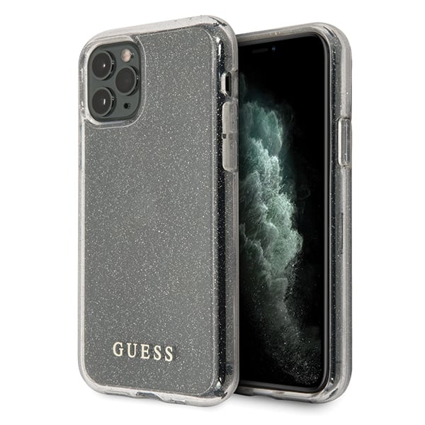 Guess Glitter Back Cover Πλαστικό Ασημί (iPhone 11 Pro)