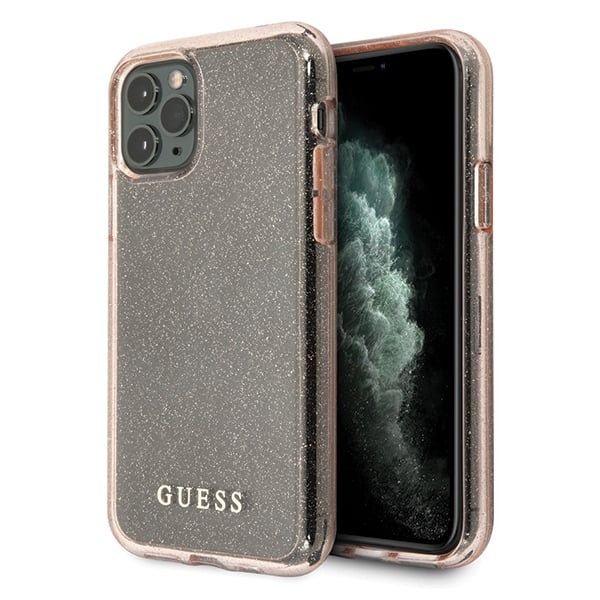 Guess Glitter Back Cover Πλαστικό Ροζ (iPhone 11 Pro Max)