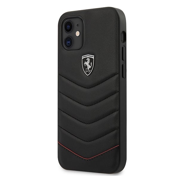 Ferrari Off Track Quilted Back Cover Δερμάτινο Μαύρο (iPhone 12 mini)