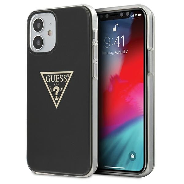 Guess Faceplate Back Cover Πλαστικό Μαύρο (iPhone 12 mini)
