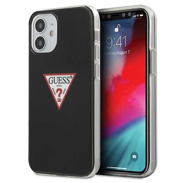 Guess Triangle Back Cover Σιλικόνης Μαύρο (iPhone 12 mini)