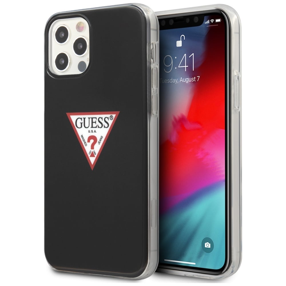 Guess Triangle Collection Back Cover Πλαστικό Μαύρο (iPhone 12 / 12 Pro)