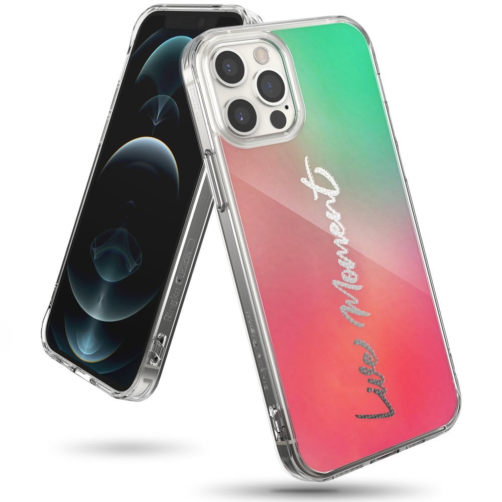 Ringke Fusion Design Back Cover Πλαστικό με Λουράκι Σετ με Τζαμάκι Pink/Green (iPhone 12 Pro Max)