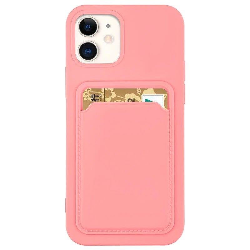 Hurtel Card Back Cover Σιλικόνης με Υποδοχή για Κάρτες Ροζ (Galaxy A72)