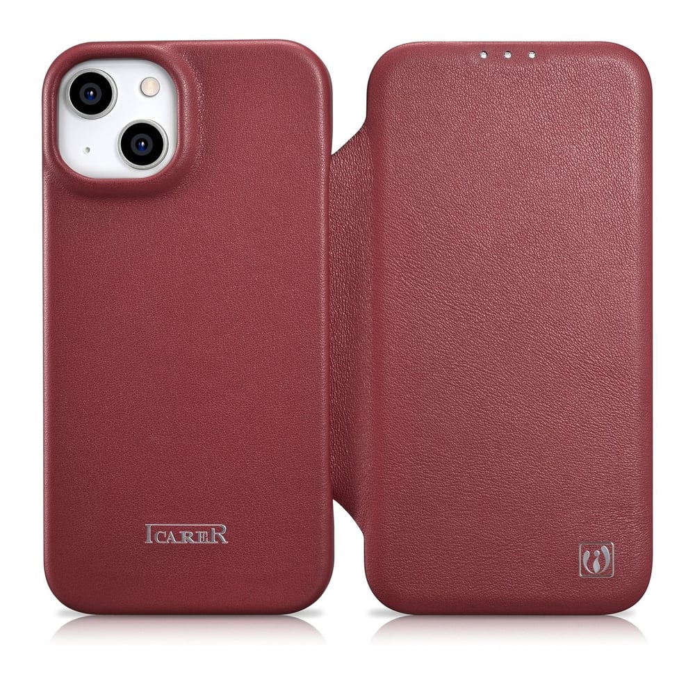 iCarer CE Premium Leather Folio Book Δερμάτινο Κόκκινο (iPhone 14 Plus) WMI14220715-RD
