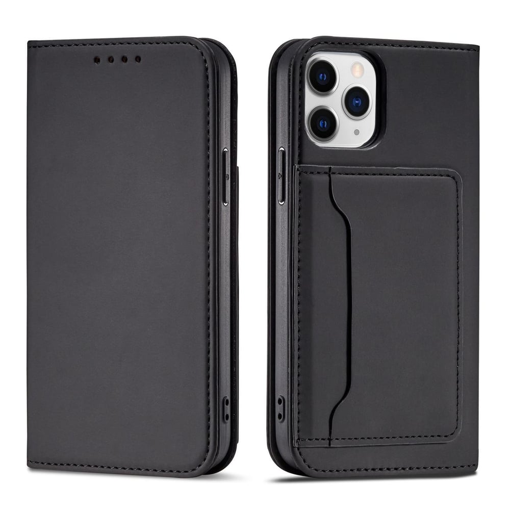 Hurtel Magnet Card Wallet Δερματίνης Μαύρο (iPhone 12 / 12 Pro)