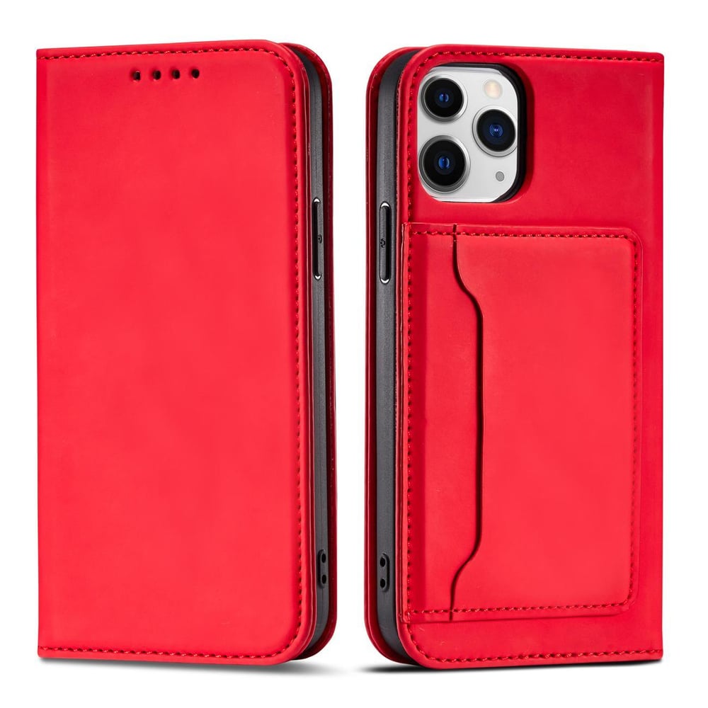 Hurtel Magnet Card Wallet Δερματίνης Κόκκινο (iPhone 12 / 12 Pro)