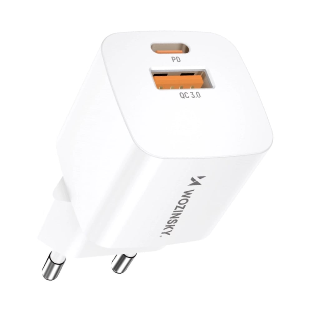 Wozinsky Φορτιστής Χωρίς Καλώδιο με Θύρα USB-A και Θύρα USB-C 20W Power Delivery / Quick Charge 3.0 Λευκός (CMWCW)