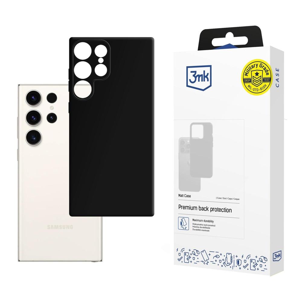 3MK Matt Back Cover Σιλικόνης 1.2mm Μαύρο (Galaxy S24 Ultra)
