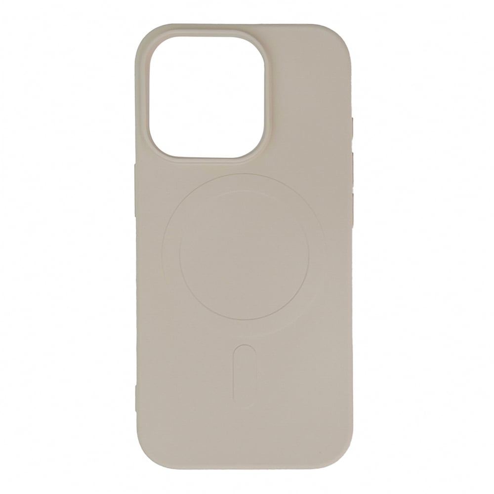 Beige Liquid Silicone Magsafe Case Compatible Iphone 16 Pro Max