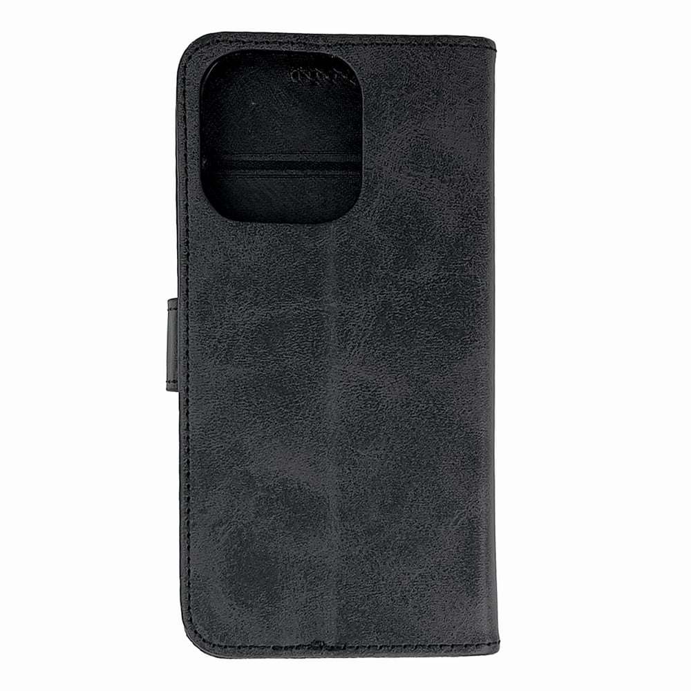 Leather Book Case Iphone 16 Pro Black