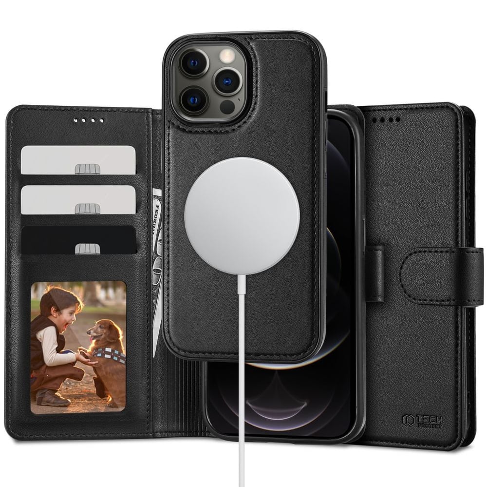Tech-Protect Wallet Δερματίνης Μαύρο (iPhone 12 / 12 Pro)