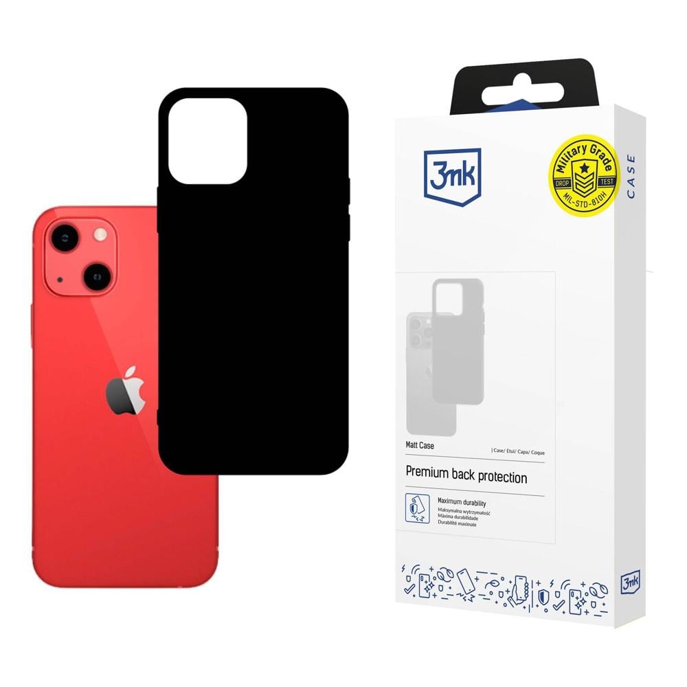 3MK Matt Back Cover Σιλικόνης 1.2mm Μαύρο (iPhone 13)