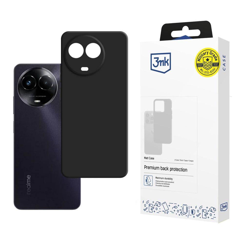 3MK Matt Back Cover Σιλικόνης Μαύρο (Realme C67)