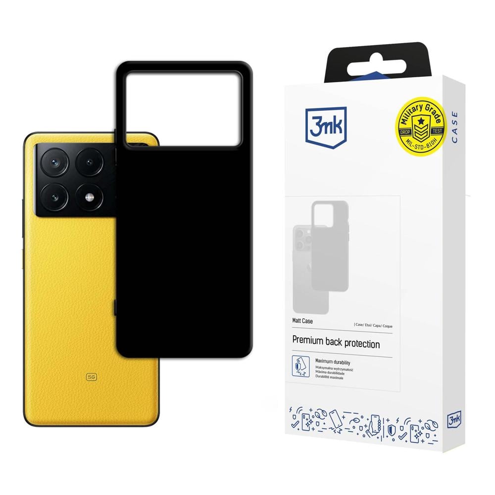 3MK Matt Back Cover Σιλικόνης Μαύρο (Poco X6 Pro)