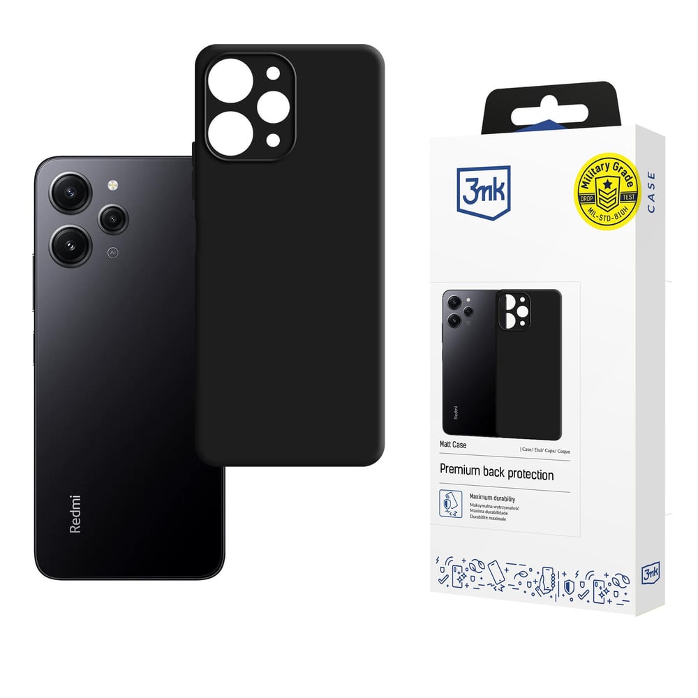 3MK Matt Back Cover Σιλικόνης Μαύρο (Redmi 12 4G / Redmi 12 5G)