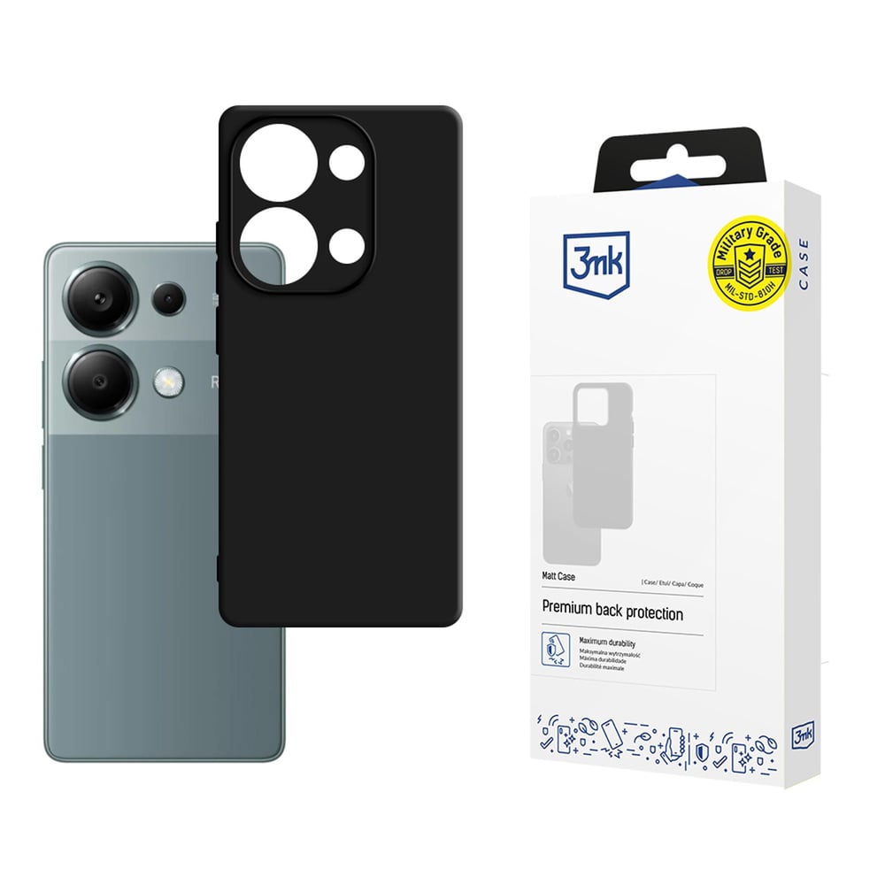 3MK Matt Back Cover Tempered Glass Μαύρο (Redmi Note 13 Pro 4G / Poco M6 Pro 4G)