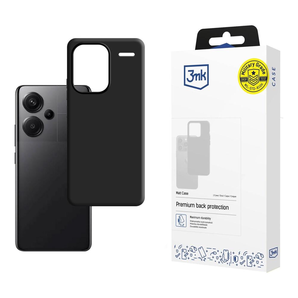3MK Matt Back Cover Σιλικόνης Μαύρο (Redmi Note 13 Pro+)