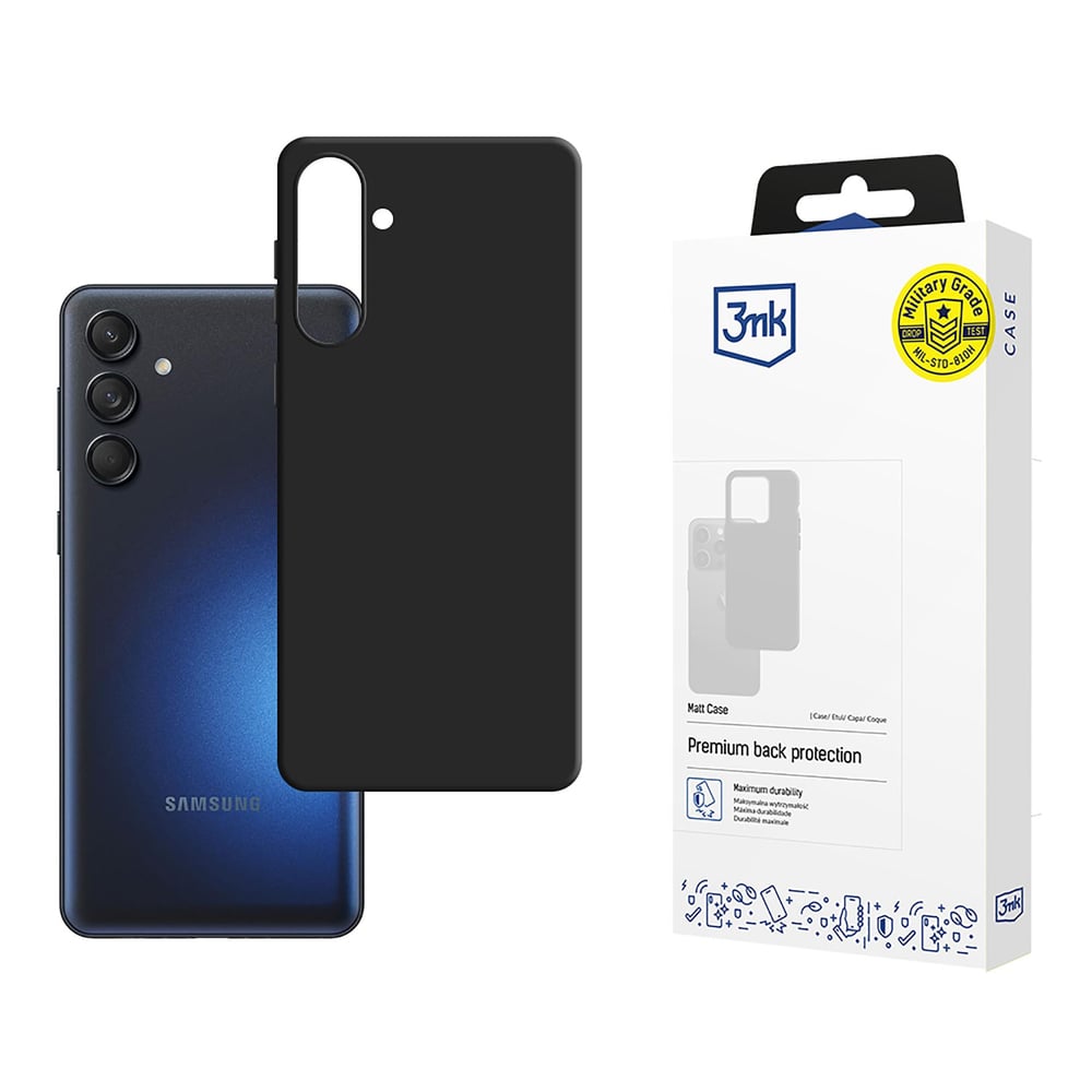 3MK Matt Back Cover Tempered Glass 1.2mm Μαύρο (Galaxy M55)