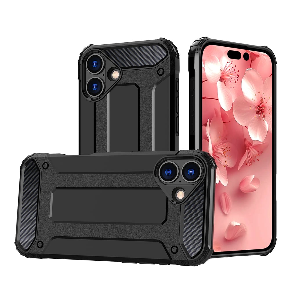 Hurtel Hybrid Back Cover Σιλικόνης / Πλαστικό Μαύρο (iPhone 16)