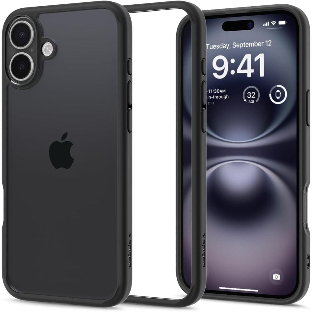 Spigen Ultra Hybrid Back Cover Πλαστικό 1.2mm Matte Black (iPhone 16)