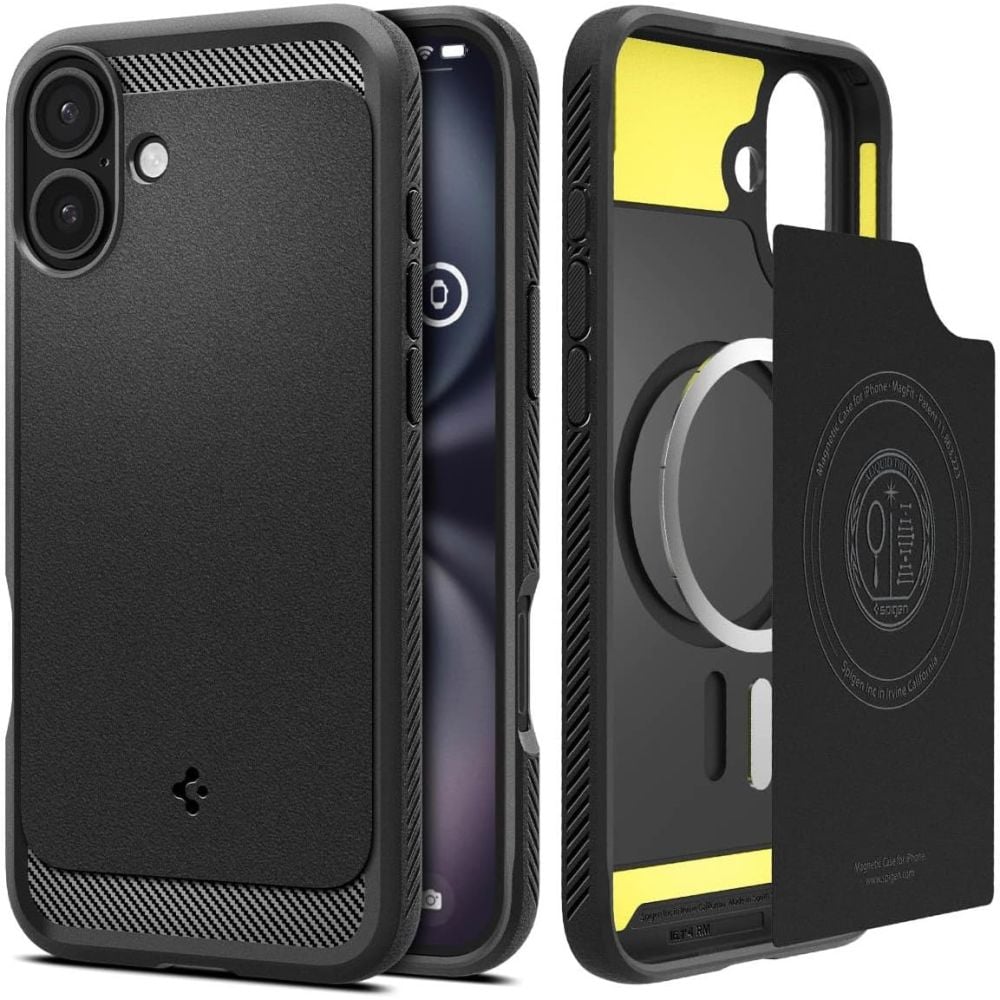 Spigen Rugged Armor Magfit Back Cover Σιλικόνης 0.3mm Matte Black (iPhone 16)