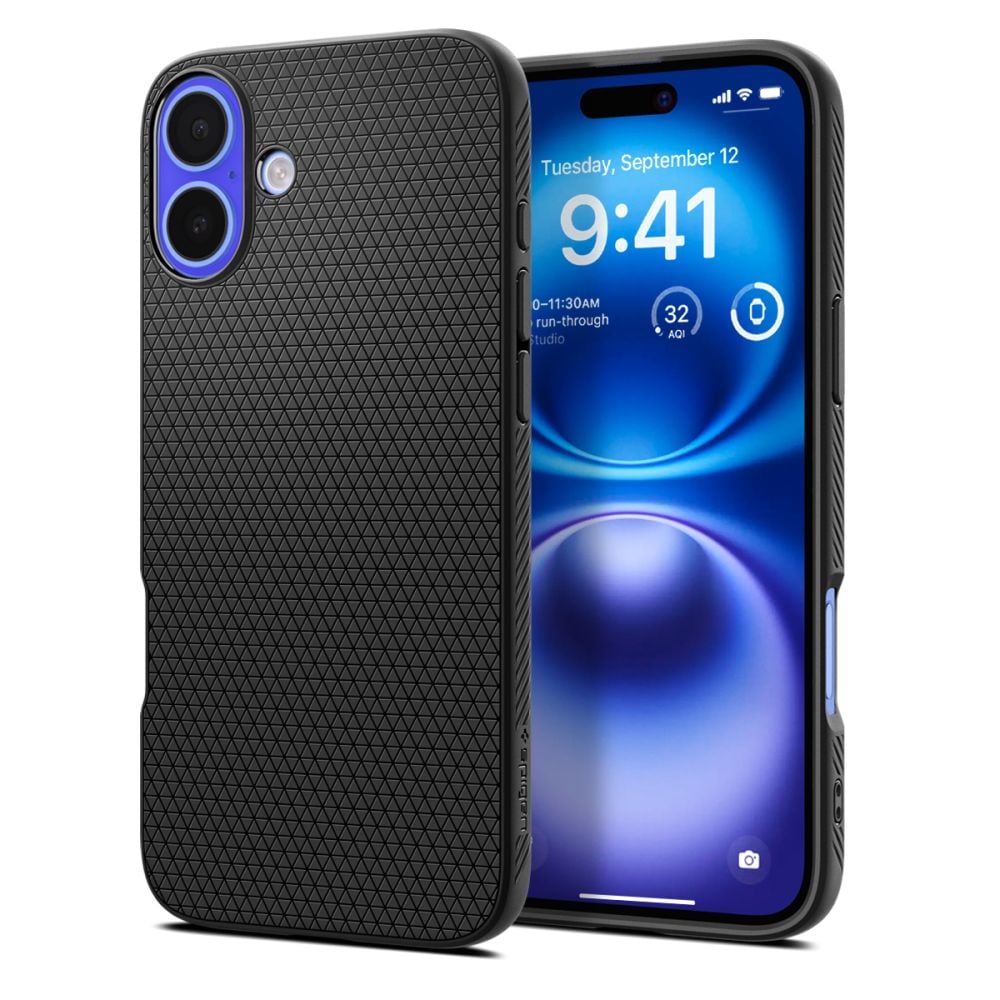 Spigen Liquid Air Back Cover Σιλικόνης 0.3mm Matte Black (iPhone 16)